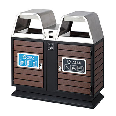 鋼木垃圾桶