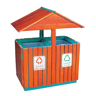 鋼木垃圾桶