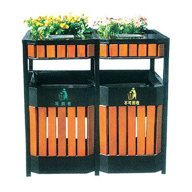 鋼木垃圾桶