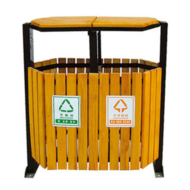 鋼木垃圾桶
