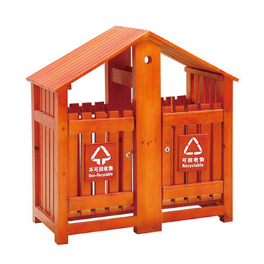 鋼木垃圾桶
