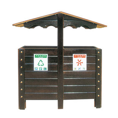 鋼木垃圾桶