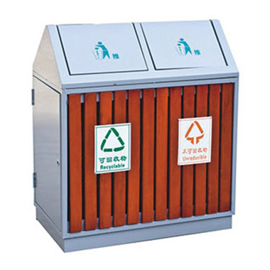 鋼木垃圾桶