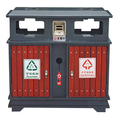 鋼木垃圾桶