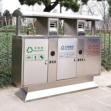 不（bú）鏽鋼垃圾桶